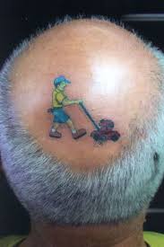 25 Very Funny Tattoo Designs For Men And Women Funny Tattoos Bald Tattoo Weird Tattoos