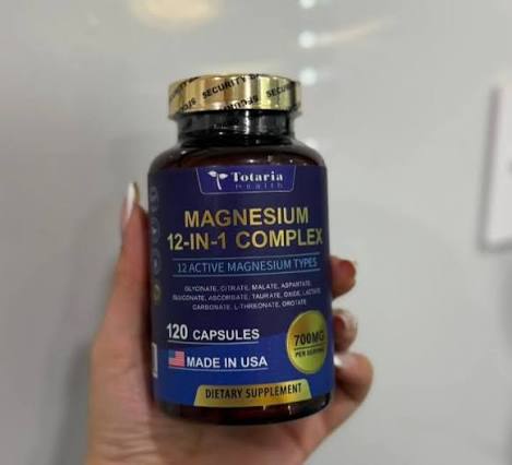 MAGNESIO 12 EN 1.......... Suplemento Complejo de Magnesio 12 en 1 - 12  Elementos 1000mg - Glicinato, Citrato, Malato, Taurato de Magnesio - Alta  Absorción, para Soporte Muscular, Nervioso y del Sueño - 120 Cápsulas  @destacar
