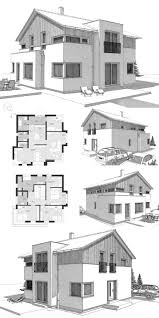 Einfamilienhaus Stadtvilla Mit Satteldach Holz Putz Fassade Bauen Haus Ideen Grundriss Haus Grundriss Architektur Haus