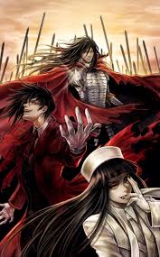 Anime Picture Search Engine Alucard Hellsing Armor Beard Black Hair Cape Coat Eyelashes Facial Hair Form Hellsing Alucard Hellsing Ultimate Anime Hellsing