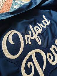 Oxford Pennant X Stitchrite Custom Chain Stitched Embroidered Jacket Fashion Logo Design Inspiration Chain Stitch Clothing Tags