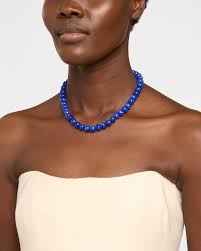 NEST Jewelry Lapis Rondelle Gemstone Strand Necklace