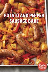 Potato And Pepper Sausage Bake Recipe Sausage Recipes For Dinner Italian Sausage Recipes Stuffed Peppers