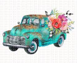 Download Floraltruckturquoisespringrusticoldflowerssublimationw Etsy Clip Art Printed Backdrops Digital Clip Art
