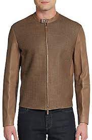 2 725 Armani Collezioni Houndstooth Leather Bomber Jacket Leather Jacket Men Mens Clothing Styles Leather Jacket