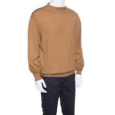 Tom Ford Camel Brown Cashmere And Silk Knit Crew Neck Sweater 4xl Tom Ford Tlc