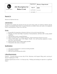 Examples of duties common to all levels in series: Job Description For Baker Cook Manualzz