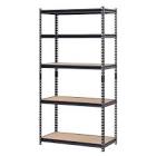 72-inch H x 36-inch W x 18-inch D 5-Tier Heavy Duty Steel Shelving Unit in Black Edsal