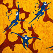 Georgia o'keeffe holds the record for the highest price paid for a painting by a woman. Blue Monkeys No 48 Painting By Steve Bogdanoff Saatchi Art