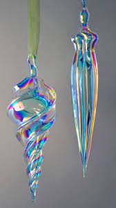 Hand Blown Dichroic Glass Ornament Fused Glass Art Glass Ornaments Hand Blown Glass