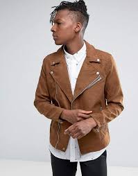 Pull Bear Faux Suede Biker Jacket In Tan Denim Biker Jacket Faux Suede Biker Jacket Jackets Men Fashion