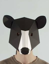 Bear Mask Diy Paper Masks For Masquerade Papercraft Diy Halloween Masks Diy Mask Bear Mask