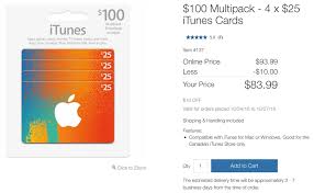 Home music gift cards itunes gift cards costco itunes gift card. It S Back Costco Has 100 Itunes Cards For 20 Off At 79 99 Iphone In Canada Blog