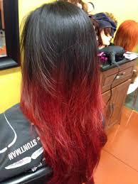 This stunning juxtaposition incorporates blazing red hair on top that fades down into a frosty white ombre. Black To Red Ombre Burgundy Hair Red Ombre Hair Reverse Ombre Hair