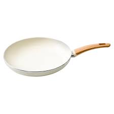 Green Pan Frypan With Wooden Handle 8 Inch White Wooden Handles Cookware And Bakeware Ceramic Coating