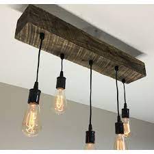 Reclaimed Barn Timber Beam Light Fixture Bar Restaurant Home 24 5 Light Edison Bulb Rustic Mod Barn Beam Lighting Rustic Light Fixtures Rustic Lighting
