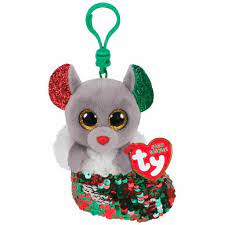 2019 Christmas Ty Flippables Sequin 4 Chipper Mouse Beanie Baby Key Clip Mwmts Christmas Beanie Boos Ty Stuffed Animals Baby Beanie