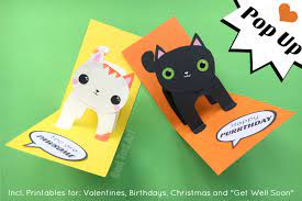 Head to your local craft store today and make a day of it! 3d Cat Card Diy Red Ted Art Make Crafting With Kids Easy Fun