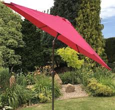 Browse all parasols today and buy online! Large 2m Pink Crank And Tilt Garden Parasol Umbrella 200cm Metal Pole Uk Gardens Co Uk