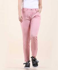 Arrow Mariia Slim Fit Women Pink Trousers
