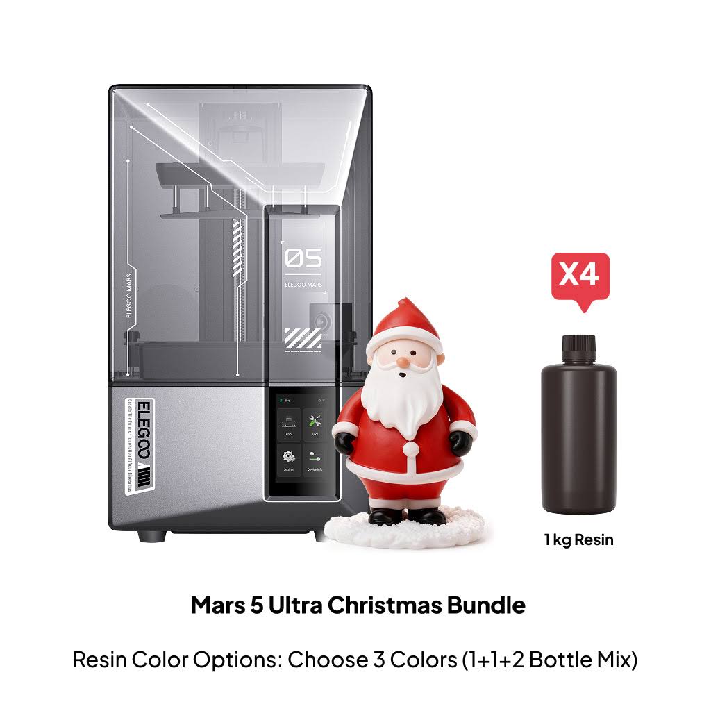 Elegoo Mars 5 Ultra Christmas Bundle, #Mint Green / #Blue / #Red