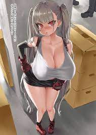 asanagi, formidable (azur lane), tifa lockhart, azur lane, final fantasy,  final fantasy vii, commission, highres, skeb commission, tagme, translated,  1girl, blush, boots, box, breasts, cardboard, cardboard box, cleavage,  clothes pull, cosplay, earrings,
