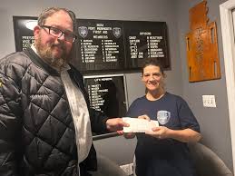 This week, National Vice President Avi Newmark of the Knights of the  Inferno Motorcycle Club Mother Chapter presented Port Monmouth First Aid  with a charitable donation from a recent fundraiser. We are