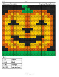 2 different engaging math activities 2. Halloween Pumpkin Holiday Multiplication Coloring Squared