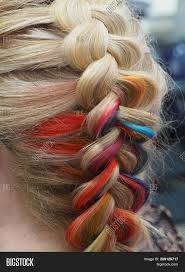 Easy to grab, braid and. Rainbow Hair Braid Image Photo Free Trial Bigstock