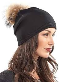 frr Lyric Black Slouchy Beanie with Finn Raccoon Pom Pom at Amazon Women's  Clothing store