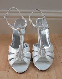 New Michaelangelo Willow Rhinestone Ivory Satin Wedge Bridal Shoes Size 9 Bridal Shoes Bridal Shoes Wedges Open Toe