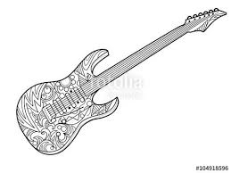 Electric Guitar Coloring Page For Adults Coloring Books Music Coloring Guitar