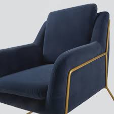 En mettant une très bonne appréciation à la redoute et en précisant : Fauteuil En Velours Bleu Nuit Et Coloris Laiton Jasper Maisons Du Monde