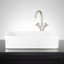 Home decorators collection melpark 48 in. Hibiscus Rectangular Fireclay Vessel Sink White Bathroom Sinks Sinks