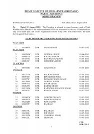 draft gazette of india (extraordinary) part i - section 4 - Indian Army