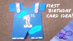 Have your children cut scrapbooking paper into a large rectangle for a birthday cake. 1st Birthday Card Idea For Baby Boy Handmade Diy Ideas Youtube