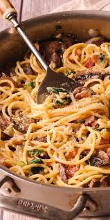 Pasta Carbonara Pasta Dishes Spinach Stuffed Mushrooms Carbonara Pasta