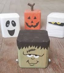 Halloween Deko Altholz Frankenstein Mumie Kurbislaterne Ghost Block Spooky Friends Halloween Deko Halloweendeko Halloween Selber Machen