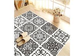 Create a black and white tile floor from both vinyl tile and engineered stone options. White And Black 50x50cmx4pcs Vinyl Floor Wall Tiles Floor Sticker Waterproof Non Slip Splashback Tiles Decal