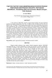 Ketersediaan dan perubahan harga barang sejenis pengganti. Pdf Faktor Faktor Yang Mempengaruhi Ekspor Produk Pertanian Dan Produk Industri Pertanian Indonesia Pendekatan Macroeconometric Models Dengan Path Analysis