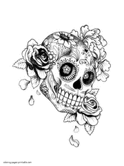 The doodle is simple actually but since it covers the entire paper, it looks hard and intriguing. 33 Skull Coloring Pages For Adults Free