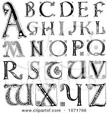 Alphabet Letters Clipart Black And White Print Decorative Alphabet Letters Clipart Black And White Capital Vintage Styled Alphabet Letter Lettering Alphabet Vintage Lettering Hand Lettering Alphabet