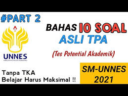 We did not find results for: Bahas Soal Tpa Ujian Mandiri Unnes 2021 Youtube