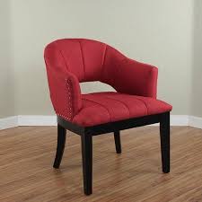 Preveza Deep Red Upholstered Chair Walmart Com Upholstered Chairs White Leather Chair Furniture