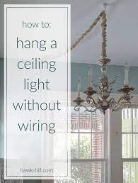 Use a wire nut to connect each of the following: Instructions For Hanging A Ceiling Light Without Ceiling Wiring Ceiling Lights Plug In Ceiling Light Lighting Without Wiring