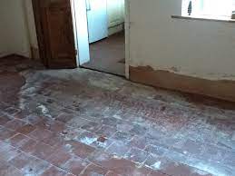 Tape a small square of clear plastic to the floor using painter's tape. Extremely Dirty And Damp Quarry Tiled Floor Restored In Higham Ferrers Tile Cleaners Tile Cleaning