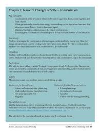 Biology For A Changing World 3rd Edition Chapter 1 Teaching About The States Of Matter Changes Free Lessonplan All About Condensation Click To Download Full L Middle School Chemistry Molecules Middle School