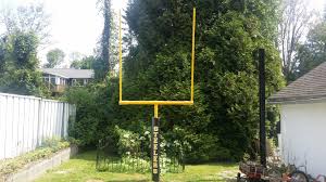 Crown royal football field goal post display with hanging banner decor man cave. Backyard Football Uprights Channelnew