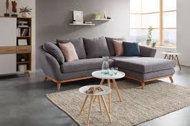 Wohnlandschaft In Grau Mit Holzrahmen Mömax Wohnzimmer In
