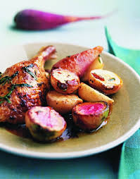 Canette Rotie A La Sarriette Navets Et Radis Sautes Canette Rotie Radis Navet
